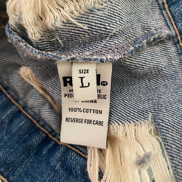 RWH factory distressed jean jacket vest size L - Picture 7 of 10